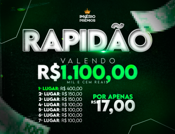 1º RAPIDINHA VALENDO R$1.100