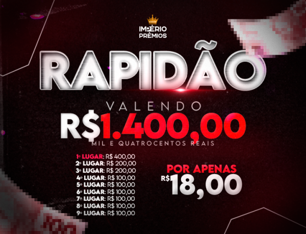 1º RAPIDINHA VALENDO R$1.400 9 ganhadoress