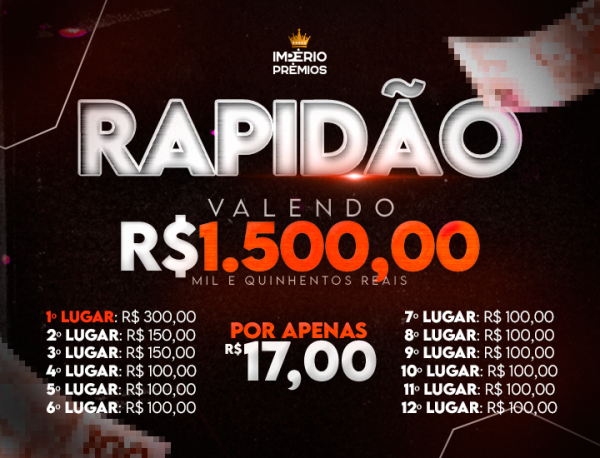 2º RAPIDINHA VALENDO R$1.500 12 ganhadoress