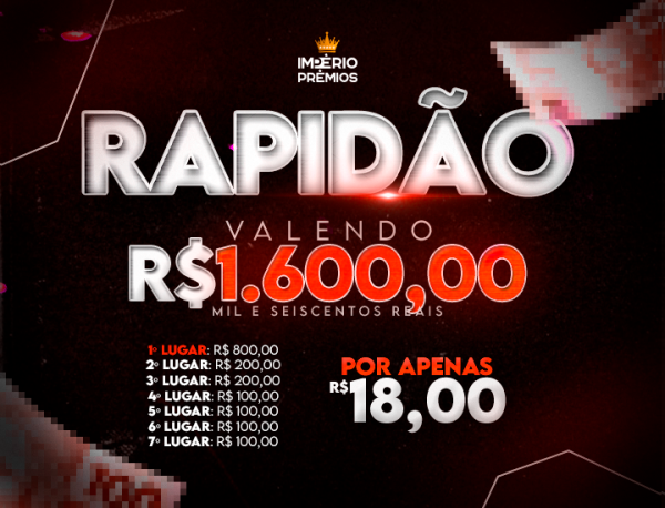 14º RAPIDINHA VALENDO R$1.600