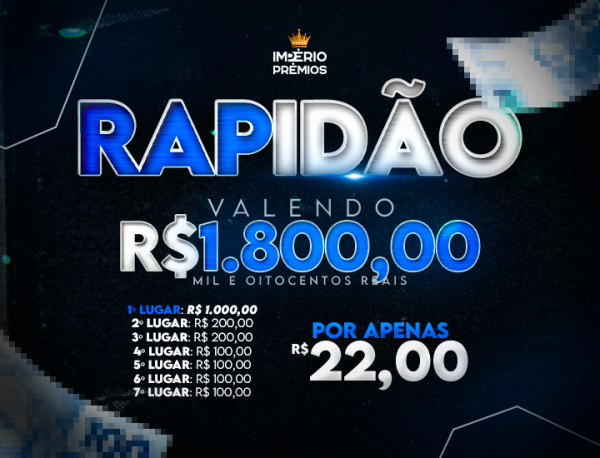 12º RAPIDINHA VALENDO R$1.800